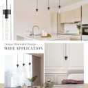 3 Pack Black Pendant Lights Kitchen Island (Bulbs Included), Adjustable Modern Glass Pendant Light Over Island, Industrial Pendant Light Fixtures for Dining Room Hallway Bedroom Living Room