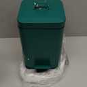 CEROELDA Small Trash Can with Lid-5L/1.3 Gal,Stainless Steel Outdoor Dog Poop Garbage Can-Farmhouse Retro Metal Waste Bin w/Step Pedal for Bathroom Bedroom Office-Soft Close-Green