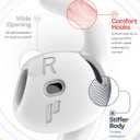 Proof Labs 4 Pairs for AirPods 4 Ear Hooks Covers [Added Storage Pouch] Anti Slip Ear Tips Accessories Compatible with Apple AirPods 4th Generation (White)