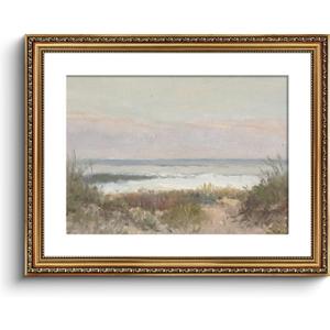 VIYYIEA Gold Framed Wall Art Canvas Print Home Decor Classical Coastal Scenery Bathroom Pictures Wall Decorations Farmhouse Wall art Room Decor Kitchen Office Bathroom Art Prints Wall Decor 16x20in