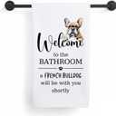 Funny French Bulldog Dog Hand Towels, Gifts for French Bulldog Lovers, Frenchie Mom Gifts Decorative Hand Towels for Bathroom Washroom Restroom, 16x24 Inch 151-a Bulldog
