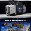 Orion Motor Tech 2 Stage A2L Vacuum Pump, 5 cfm 1/2 hp Two Stage Sparkless Ignition Proof Vacuum Pump for R1234yf R32 R134a R22 R410A with 1.5 Micron Ultimate Vacuum, Auto HVAC Vacuum Pump, 5.0 CFM A2L, Gray