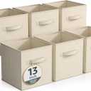 Sorbus Fabric Storage Cubes - 6 Foldable Storage Bins for Organizing Pantry, Cubbies, Toy Box - Clothes Storage & Closet Organizer - 13 Inch Collapsible Cube Baskets for Shelves with Handle