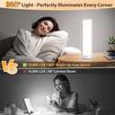 Light Therapy Lamp 15000 Lux, UV-Free Happy Sunlight Lamps with 3 Color Temperatures, Adjustable Brightness, Timer & Memory Function, Full Spectrum Light with Remote Control for Home, Happy Life