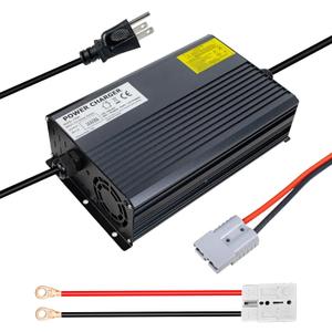 14.6V 50A LiFePO4 Battery Charger, Ultra-Fast Smart Charger for 12V LiFePO4 Batteries, Includes 80A Anderson Plugs & M8 Terminal Adapter Cable, Ideal for RV, Marine, Boat, Golf Cart, Solar Bank