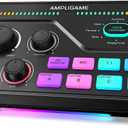 Fifine Gaming Mixer for Voice Chat and Streaming- 7.1ch Surround Sound Headphone Amp-XLR Preamp-USB Plug & Play-Voice Changer-RGB-Volume Control-3 EQ Modes Ampligame SC8