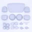 Full Buttons Set for PS5 Joysticks Dpad R1 L1 R2 L2 Direction Key ABXY Buttons Trigger Button Cap Cover for PS5 BDM-010 Game Console (Gray)