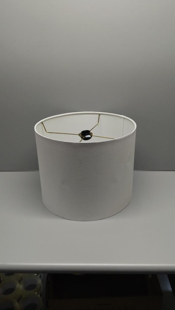 Shallow Drum Hardback Lamp Shade, Linen Eggshel 16"