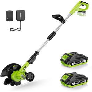 Cordless Lawn Edger, 20V Battery Powered Edger for Lawns Sidewalk, 9-Inch Steel Blade