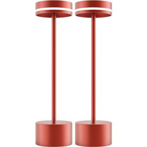 Cordless Rechargeable LED Table Lamps,3 Colors Adjustable Brightness,3600 mAh Battery Powered Table Light for Bar Restaurant Dining 2Pcs-Rose