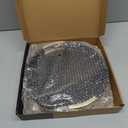 Round Decorative Tray - 12 Inch Round Black Tray with Gold Metal Handles - Stain Resistant Serving Trays for Decor - Decorative Trays for Coffee Table, Ottoman, Bar, Vanity, Kitchen, Bedroom & More