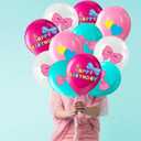 36 Pcs Cartoon Cat Balloons Bow Birthday Party Latex Balloons for Kawaii Girl Birthday Party Decor