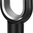 Simple Deluxe Medium size portable bladeless fan, small table fan, 10 speeds settings, 10-hour timing closure bladeless fan, stylish and modern fan, low noise, lightweight,24 inch Black