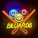 Billiards Neon Sign for Wall Decor Bright Led Neon Light for Business Sign Billiards Led Lights for Billiards Lover Present Gym Bar Snooker Club Billiards Room Man Cave Size 13.8 * 11.4in(XD351)