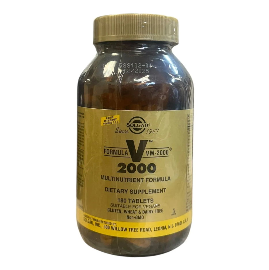 Solgar Formula VM-2000 (Multinutrient System), 180 Vegan Tablets, EXP: 07/2027