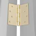goldenwarm Pack of 6 4in Door Hinges Brushed Brass Gold Door Hinges Butt Hinges with Square Corners, Interior Door Hardware