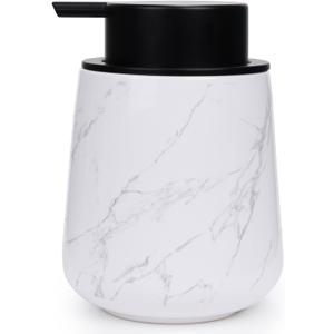 Bosilunlife Hand Soap Dispenser - Marble Lotion Dispenser 12Oz Ceramic Soap Dispenser Bathroom Refillable Liquid Pump Dispenser for Bathroom Kitchen Dispenser for Dish Soap with Easy-to-Press Pump