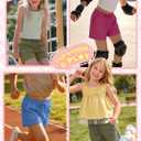 Halfchet 4 Pack Girls' Sweat Shorts | Active Shorts, Elastic Waist, Drawstring, Loose Fit, Pockets, Sizes 5-14Y, Casual, Summer, Daily, Playground, Sports, Holiday