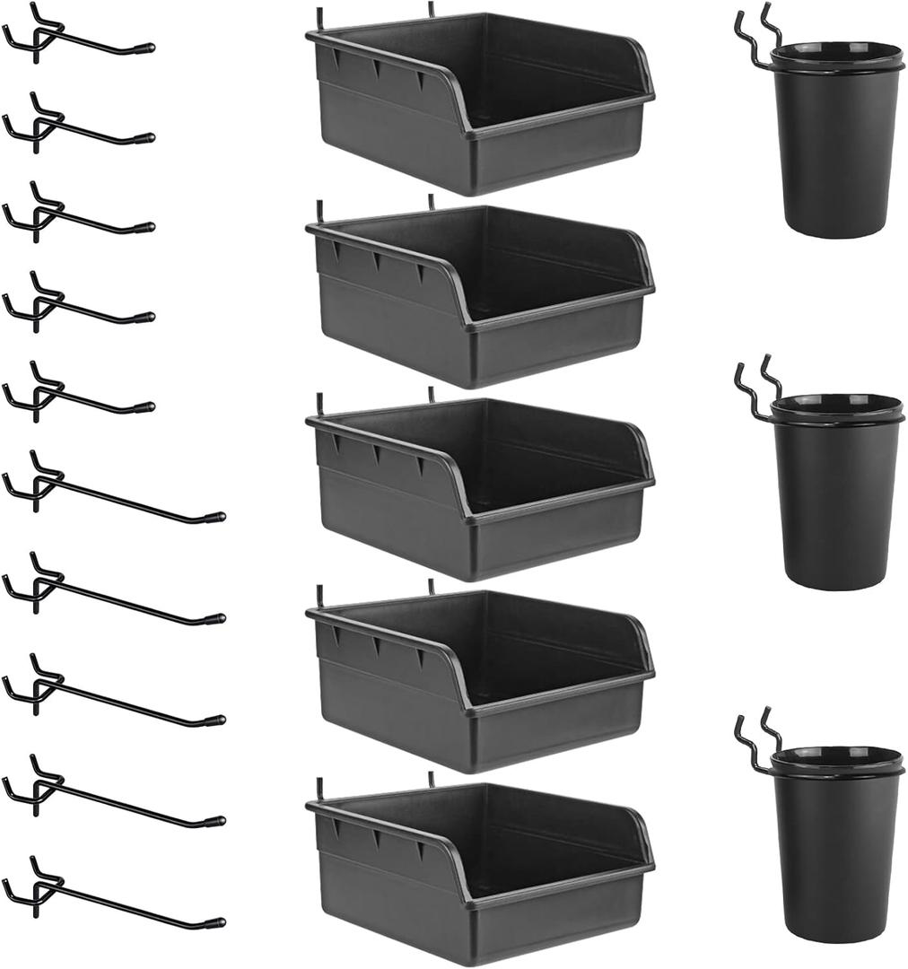 G.CORE 18-Pack Pegboard Hooks Assortment Pegboard Accessories for 1/8 inch and 1/4 inch Pegboard Wall Organizer, Peg Board Accessories for Craft Room Hobby Supplies, Garage Storage Tools & Small Parts