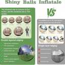 6PCS Inflatable Mirror Ball PVC Airtight Shiny Balls Inflatable Large Size Hanging&Standing Disco Ball Silver & Gold & Iridescent Giant Mirror Ball for Party & Wedding & Event Decoration