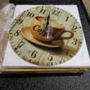 peacoblue Wall Clocks Battery Operated 12 Inch Coffee Glass Round Wall Clock Non Ticking for Kitchen Living Room Dining Room Bedroom and Bathroom Decor Accessories (Battery not Included), Coffee
