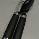 Can Opener Manual, Heavy Duty Stainless Steel Smooth Edge Can Openers With Soft Touch Handle, Oversized Handheld Easy Turn Knob, Multi-Function Bottle Opener, Black