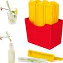 French Fries Shape Ice Cube Tray - 6-Piece Long Thin Ice Mold Set for Narrow Bottles, Fun French Fries Design with Magnetic Storage Box, Easy Release for Summer Drinks (Juice, Coffee, Soda, Cocktails)