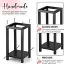 Geelin 10 Pcs Wooden Wedding Lantern Centerpiece Candle Lantern Table Wooden Candle Holder Decorative for Wedding Party Table Valentine Decor(10.59 in,Black)