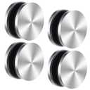 Zonon 4 Pcs Round Glass Clamps 360 Degrees Stainless Steel Panel Shelf Bracket Silver Railing Standoffs for 3/8'', 1/2'', 9/16'' Glass Thickness Railing Stabilizer Holder for Balcony Stair Balustrade