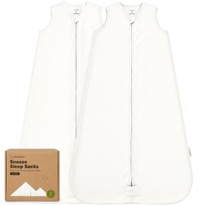 2-Pack Baby Sleep Sacks,Zipper Wearable Blanket-0.5TOG Organic Cotton, Lightweight,Soft Cozy Toddler Sleeping Sack 12-24 months,Easy to Wear Large Newborn Transition Swaddles Sleepsacks(Soft White, L)