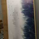 Large Size Framed Wall Decor Living Room Canvas Wall Art For Bedroom Foggy Forest Trees Landscape Painting Office Wall Decorations Boho Home Decor Canvas Pictures Artwork Natural Wood Framed 24" X 48"