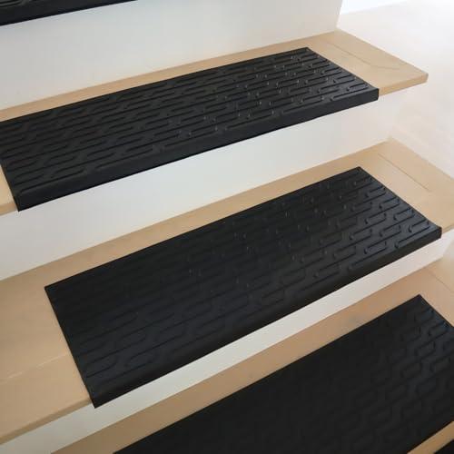 Rubber-Cal Chelsea Rubber Stair Mats - 9.75" x 29.125" - 6 Pack