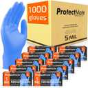 Protectmate Blue Nitrile Gloves for Food Prep - 5 Mil Food Prep Gloves - Textured Food Handling Gloves Disposable Latex Free