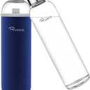 Ryaco Borosilicate Glass Water Bottle 33oz/1L/1000ml BPA-Free Leak Proof Ideal for School Home Office Travel Sport Yoga Gym Hot Cold Drinks with Portable Neoprene Carrying Sleeve and Sponge Brush (Only Case)