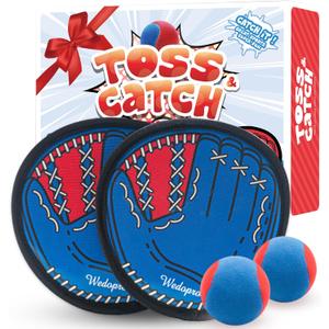 Toss and Catch Ball Game, Kids Toddler Baseball Glove & Catch Ball Toys, Kids Outdoor Games for Family, Toys for Beach Yard Outside, Birthday Easter Gift for Ages 3 4 5 6 7 8-12 Year Old Boys Girls (Blue)