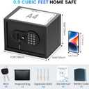 Mitlvge 0.9 Cuft Small Safe Box, Money Safe with Removable Shelf, Fireproof Waterproof Bag and Programmable Keypad, Home Safe with Smart Alert and Wall Mount Kits for Money, Jewelry and Documents