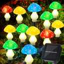 Reginary 12 Pcs Outdoor Lamp Solar Mushroom Light up Garden Mushroom Lights 8 Modes Waterproof Lamp Outside Decor for Holiday Yard Patio Pathway Lawn Ornament(Multicolored,Classic)