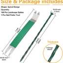 Bakulyor 100 Pack Metal Landscape Stakes, 8 Inch Artificial Grass Nails, 6 Gauge Large Landscaping Staples, Green Edging Anchor Stake for Garden Ground Lawn Paver Timber Border Weed Barrier Spikes 8"