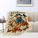 Fall Pumkin Blanket Farmhouse Autumn Harvest Throw Blanket Fall Scarecrow Soft Cozy Fleece Fuzzy Stuff Plush Flannel Gifts for Girls Women Boys Kids Adults 40''x50''