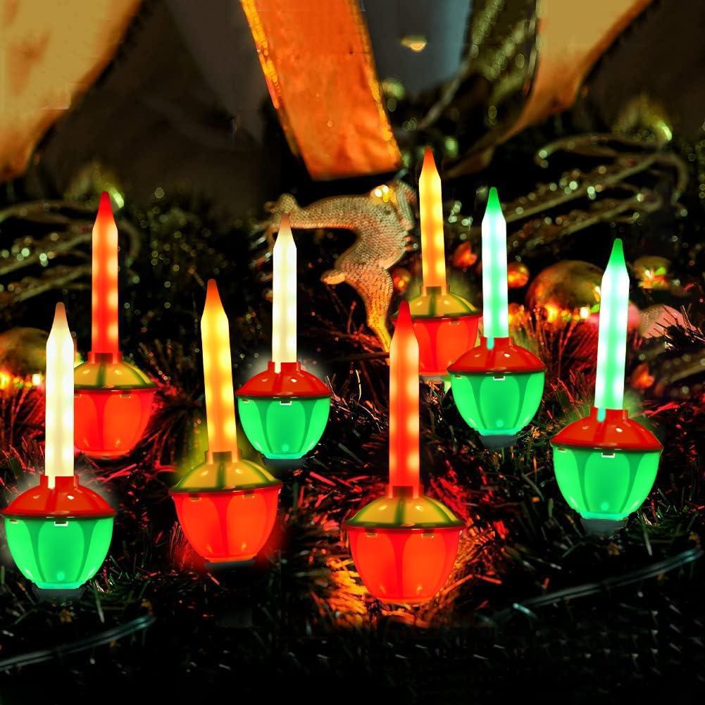 Oviejo Bubble Lights for Christmas Tree, 8FT Christmas String Lights with 8 Bubble Lights(1 Spare), C7/ E12 Base LED Bubble String Lights for Holiday/ Yard/ Garden/ Patio Decor