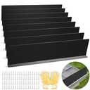 Gutter Valley Splash Guards, 15.7 x 3.5 Inch 8 Pack Gutter Guard, Aluminum Rain Gutter Guard Downspout Rain Diverter for Roof Shingle, Rain Drip Guard for Straight House (Black)