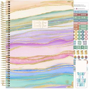 HARDCOVER bloom daily planners 2024-2025 (8.5" x 11") Academic Year Day Planner (July 2024 - July 2025) - Passion/Goal Organizer - Monthly & Weekly Inspirational Agenda Book - Watercolor Waves