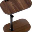 Walnut Brown Couch Table-360Swivel TV Tray Table, Height Adjustable TV Table for Bed,Chair,Couch Or Small Spaces (Brown)