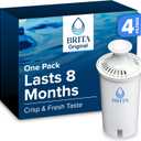 Brita Standard Water Filter for Pitchers and Dispensers, BPA-Free, Reduces Copper, Cadmium and Mercury Impurities, Lasts Two Months or 40 Gallons, Includes 3 Filters for Pitchers