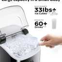 Nugget Ice Maker Countertop, Silonn Chewable Pellet Ice Machine with Self-Cleanin Function, 33lbs/24H Portable Ice Makers for Home Kitchen Officce, Black