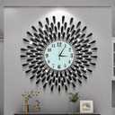 Large Wall Clock Non-Ticking Silent Modern Metal Big Clocks Decorative Wall Clocks for Living Room Dining Room Bedroom Decor, Dia 28 Inch Black, 28.0*28.0 Inch