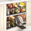 2 Pack Pull Out Cabinet Organizer for Cutting Board, Baking Sheet, Cookie Sheet, Sliding Rack for Bakeware & Trays, for Narrow Cabinet Space