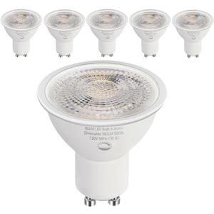 6 Pack GU10 LED Bulbs, 6W (50W Halogen Equivalent) Dimmable 5000K Daylight, 580LM, for Track Lighting, Recessed Can Lights, Kitchen & Display Lighting