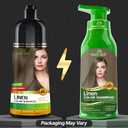 Herbishh Linen Hair Dye Shampoo for Gray Hair Coverage 500ml