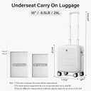 Hanke 16 Inch Underseat Carry On Luggage with Spinner Wheels Hard Shell Suitcases Mini Small Carry On Bag for Airline Approved TSA Luggage Lightweight Travel Suit Case(Smoke White)